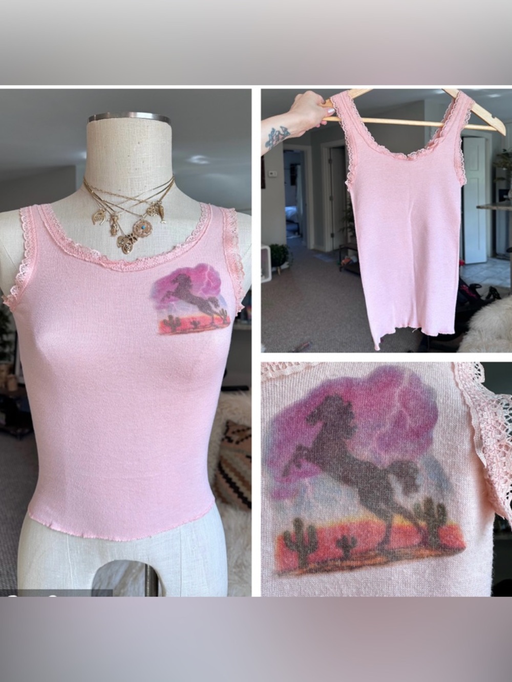 VTG 70s Sunset Horse Tank Top